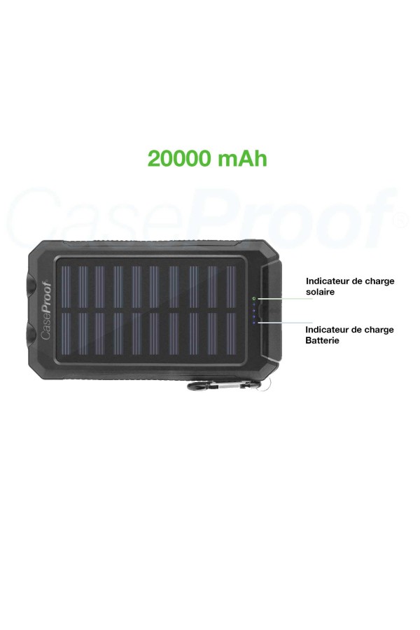 Solar Power Bank - Waterproof & Shockproof