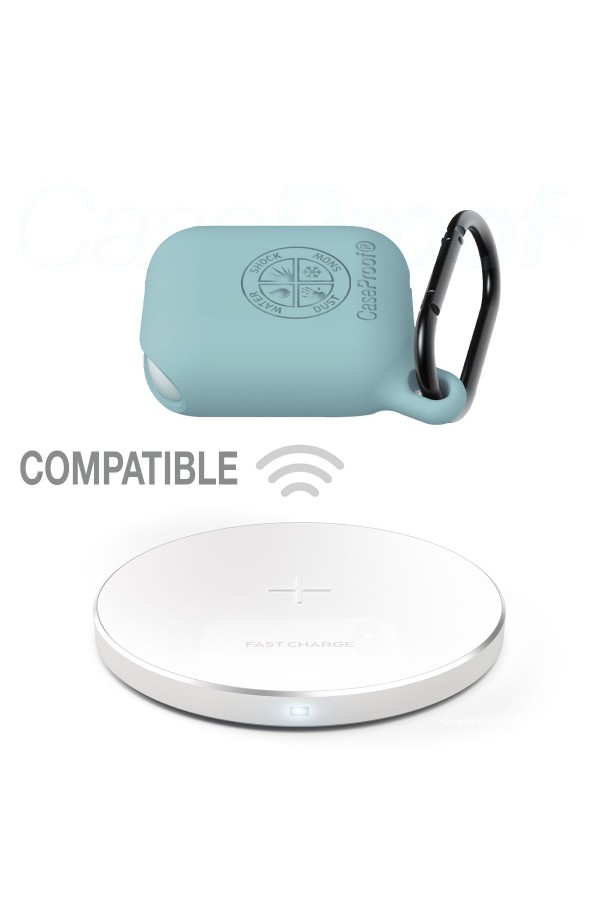 Airpods - Housse de protection Etanche en silicone - Bleu Celadon