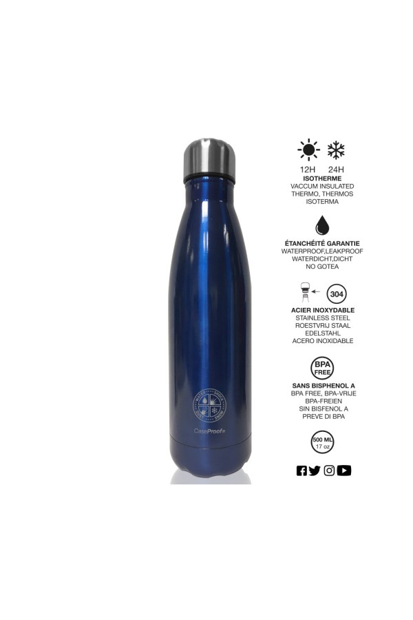 Bouteille isotherme en Acier inoxydable 500 ml - Bleu nuit métallisé