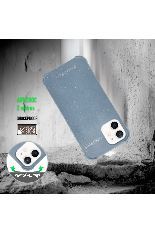 iPhone 11 -  Coque Antichoc Biodégradable Bleu  Série  BIO