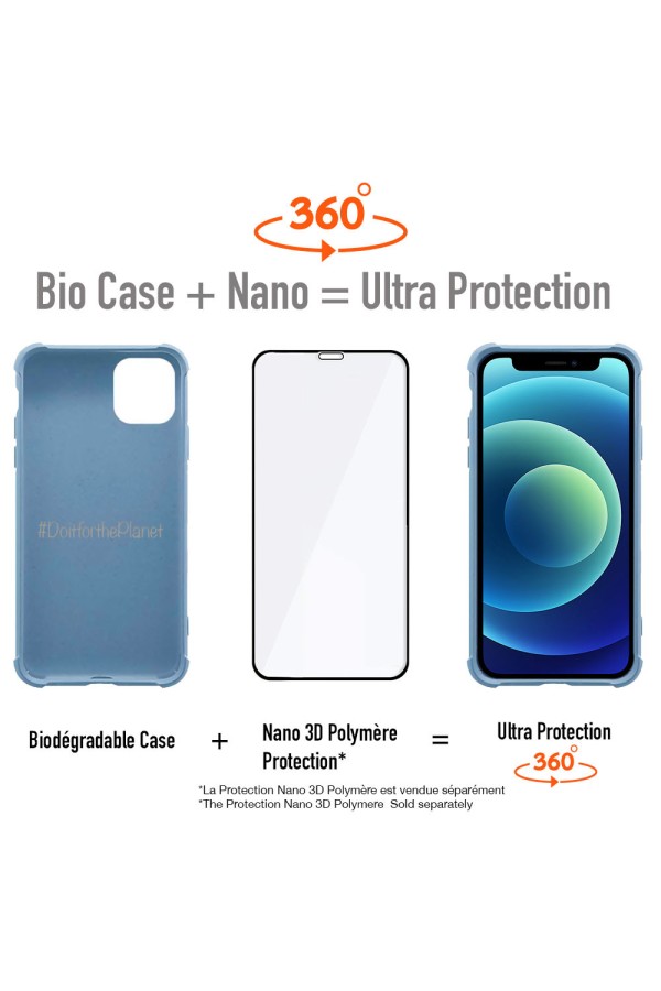 Iphone 11P -  Coque Biod_gradable Bleu S_rie  BIO