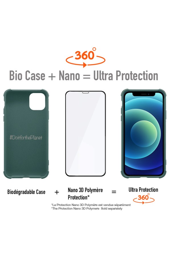 iPhone 12- 12 Pro - Coque Antichoc Biodégradable Kaki Série  BIO