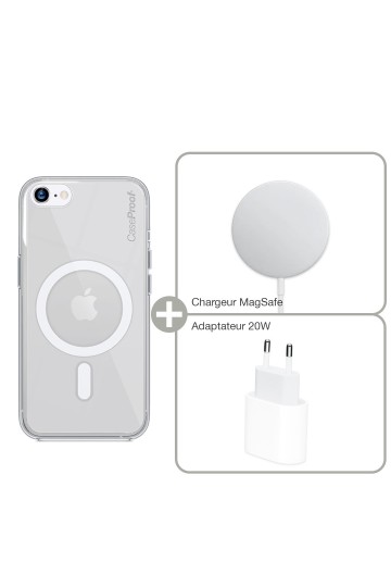 Coque Shockproof MagSafe iPhone 8/7/SE - chargeur et adaptateur 20W