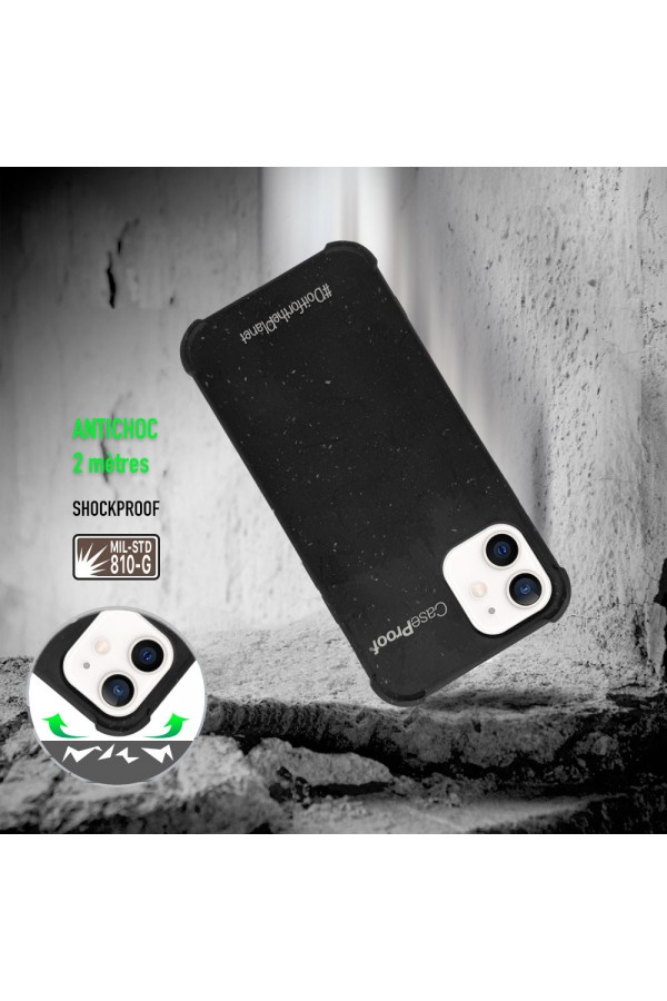 iPhone 13 - Coque Antichoc Biodégradable  Noire Série  BIO